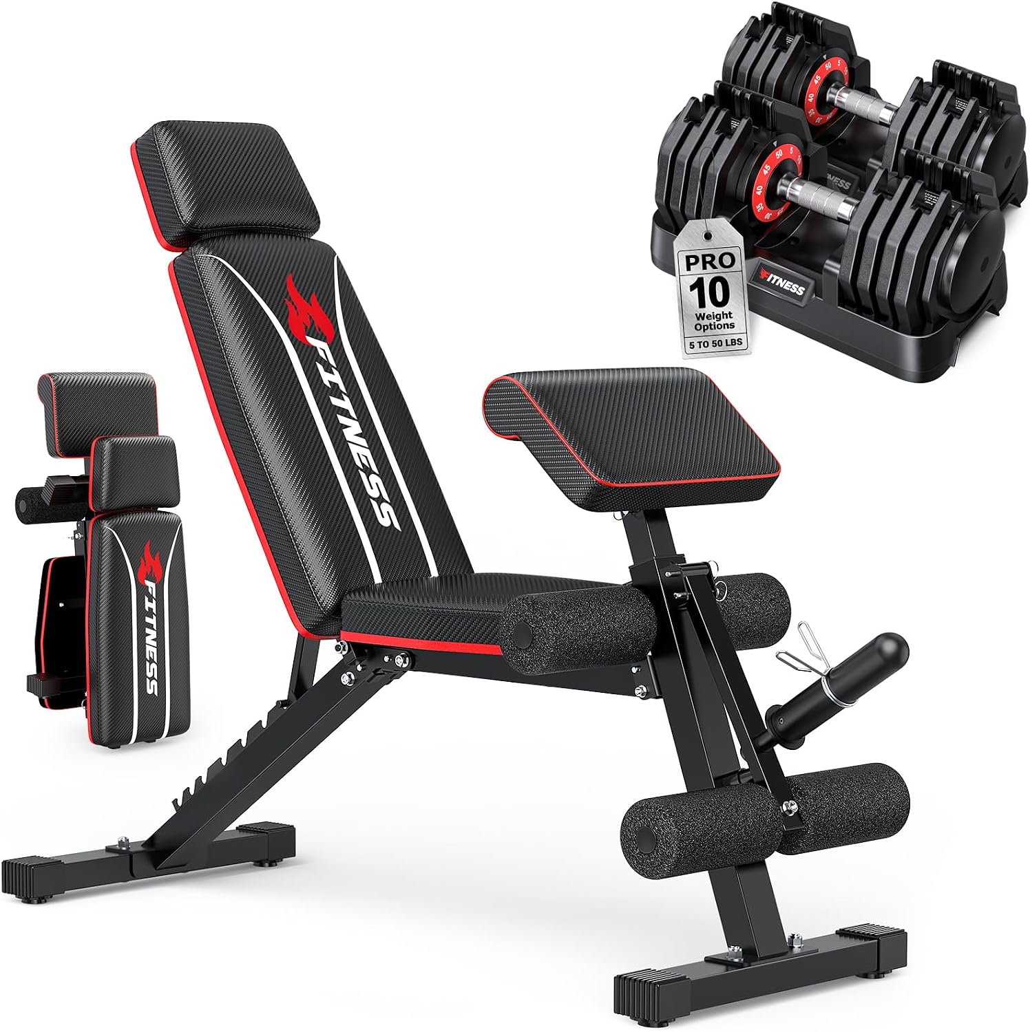 Home Gym Equipment Set - Регулируемый набор гантелей с скамьей для